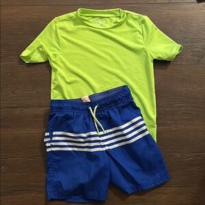 Cat & Jack Neon Yellow and Blue Kids Swim Rashguard